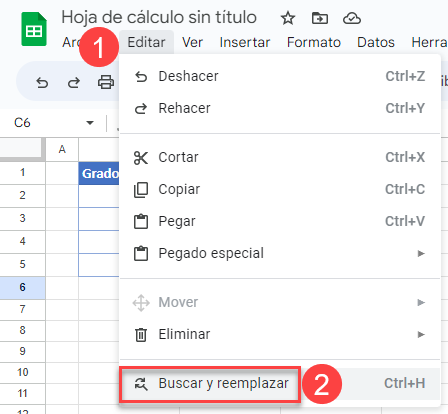 Buscar y Reemplazar en Google Sheets