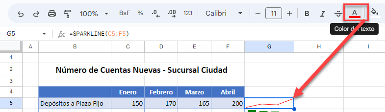 Cambiar Color de Sparkline desde Menú