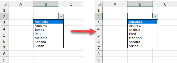 Cambiar Editar Listas Desplegables en Excel y Google Sheets