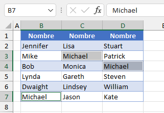 Celdas Específicas Seleccionadas en Excel