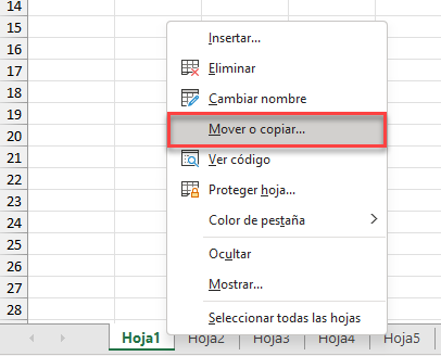 Comando Mover Copiar Hojas