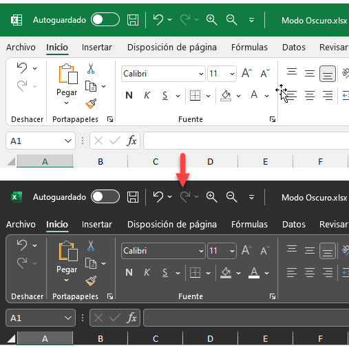 Cómo Activar el Modo Oscuro en Excel