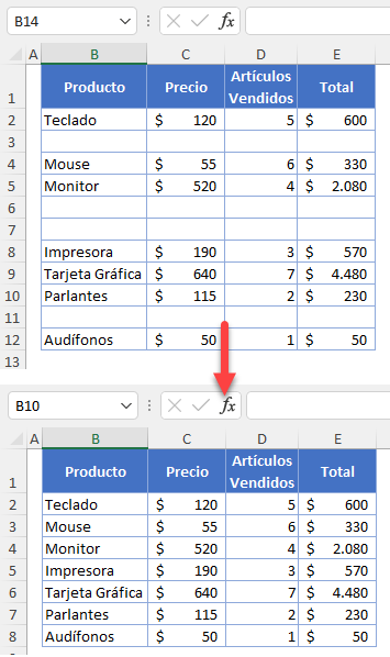 Cómo Eliminar Filas en Blanco en Excel y Google Sheets