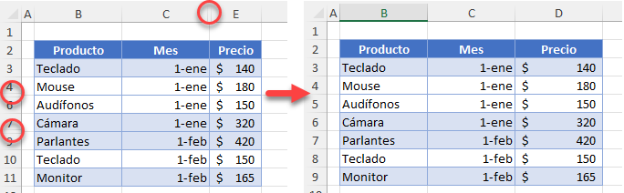 Cómo Eliminar Filas y Columnas Ocultas en Excel