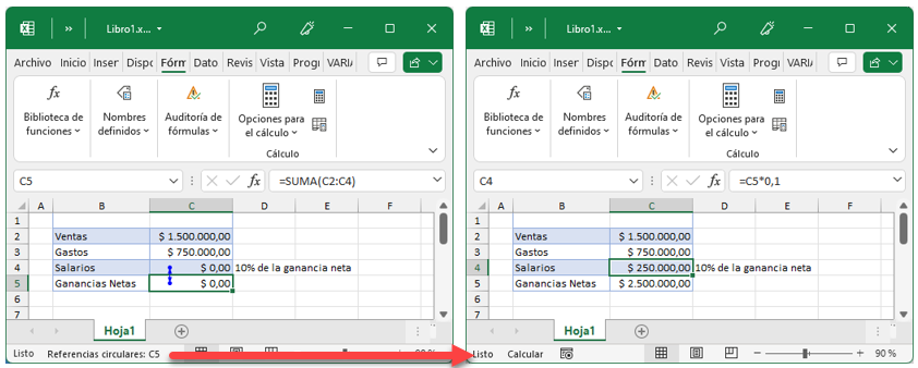 Como Permitir Referencias Circulares en Excel y Google Sheets