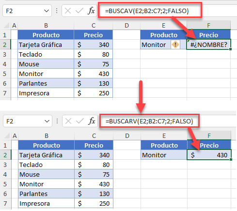 Cómo Solucionar el Error NOMBRE en Excel y Google Sheets
