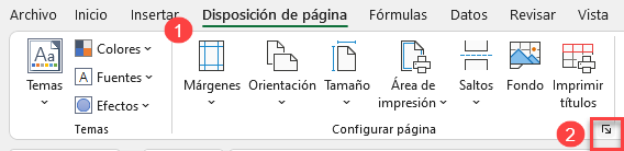 Configurar Página en Excel