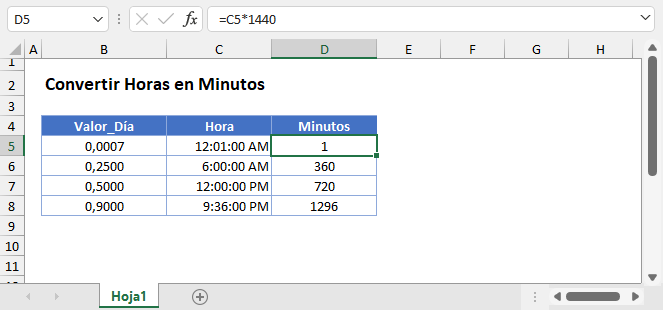 Convertir Horas en Minutos