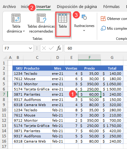 Convertir Rango de Datos en una Tabla