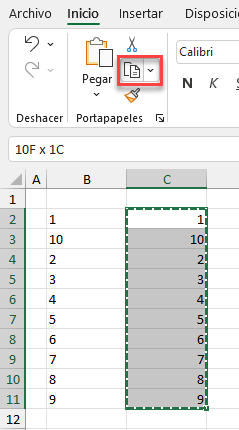 Copiar al Portapapeles en Excel