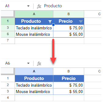 Copiar y Pegar Datos Filtrados Solo Celdas Visibles en Google Sheets