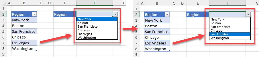 Crear Lista Desplegable Dinámica desde Tabla en Excel y Google Sheets