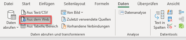 Daten aus dem Web importieren