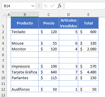 Datos Eliminar Filas en Blanco