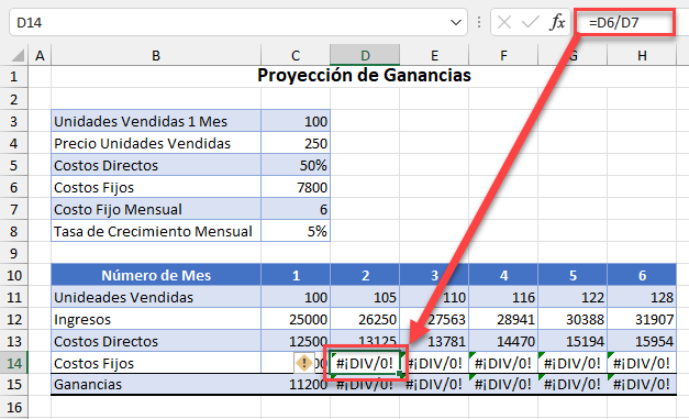 Datos para Ejemplo Error de Solver