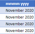 Datum in mmmm yyyy Format Google Sheets