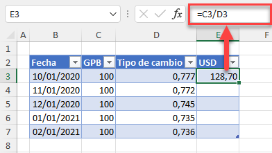 Dividir Una Columna con Referencias de Celda