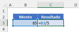 Dividir con Referencia en Excel