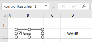 Einzelnes Kontrollkaestchen ausgewaehlt