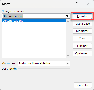 Ejecutar Macro en Excel