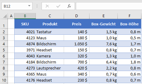 Enheiten zu Zahlen hinzufügen