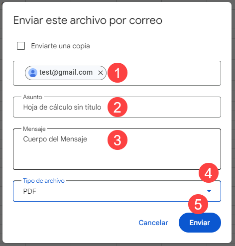Enviar Archivo por Correo en Google Sheets