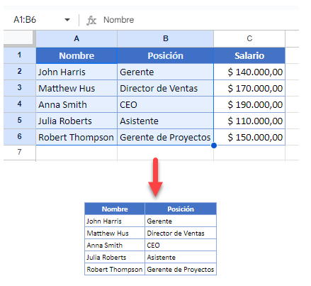 Establecer Área de Impresión en Google Sheets