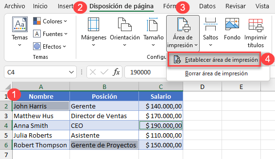 Establecer Rangos No Adyacentes como Área-de Impresión