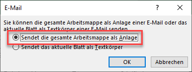 Excel Arbeitsmappe als Email Anhang