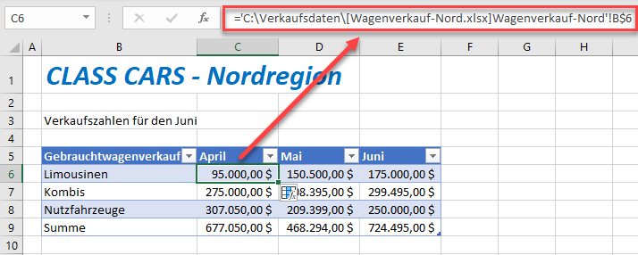 Excel Funktion Gehe zu zwischen Arbeitsmappen