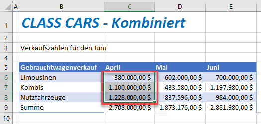 Excel Funktion Gehe zu zwischen Formeln & Daten Ergebnis