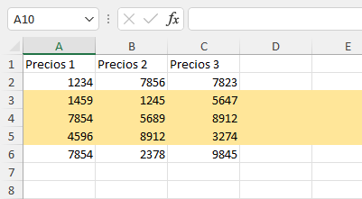 Filas Resaltadas en Excel