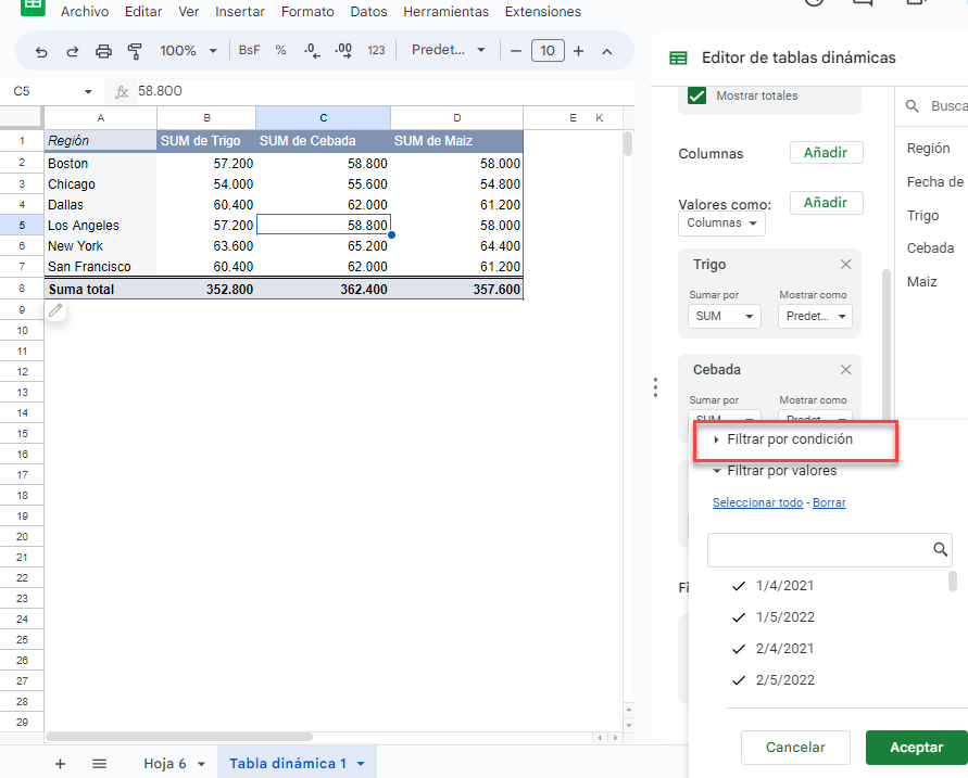 Filtrar por Condición en Google Sheets