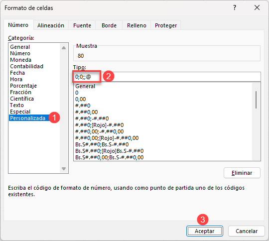 Formato de Número Personalizado Ocultar Ceros en Excel