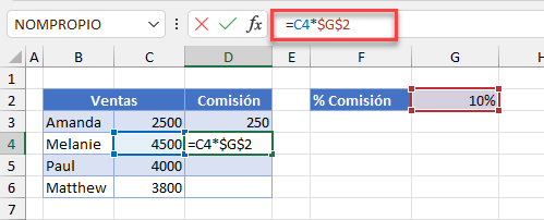 Fórmula con Referencia Absoluta Copiada Hacia Abajo