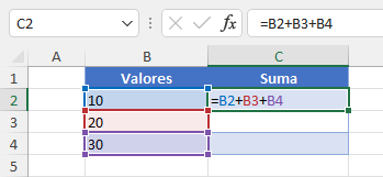 Fórmula de Suma en Excel