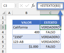 Función ESTEXTO