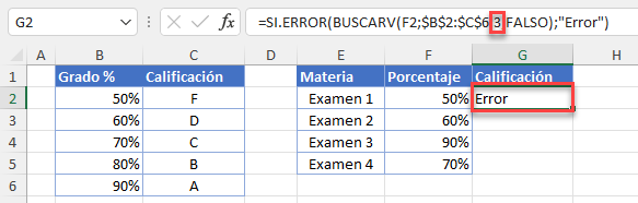 Función SIERROR para Manejo del Error Ref