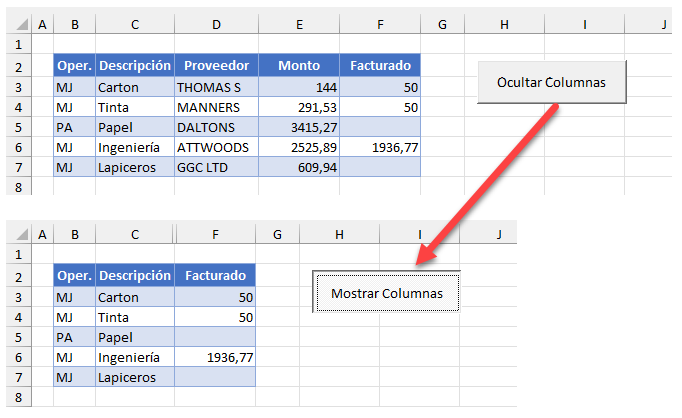 Funcionamiento Botón de Alternancia y Código VBA