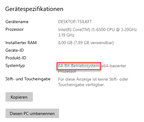 Gerätespezifikation in Windows 10 anzeigen