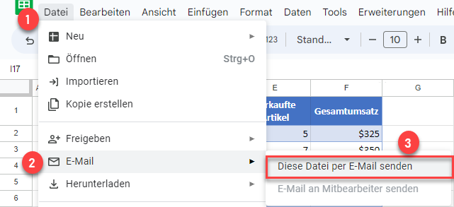 Google Sheets Datei als Email Anhang