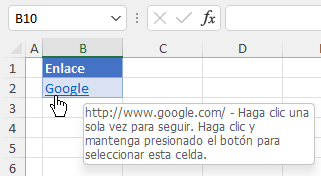 Hipervínculo en Excel