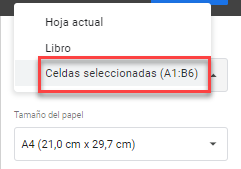 Imprimir Celdas Seleccionadas en Google Sheets