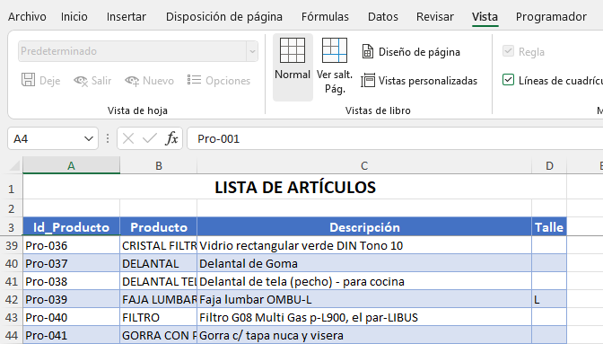 Inmovilizar Paneles en Excel y Google Sheets