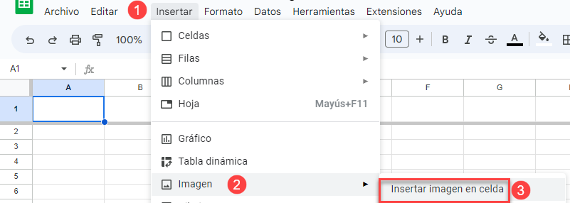 Insertar Imagen en Celda en Google Sheets