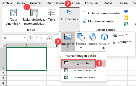 Insertar Imágenes de Este Dispositivo