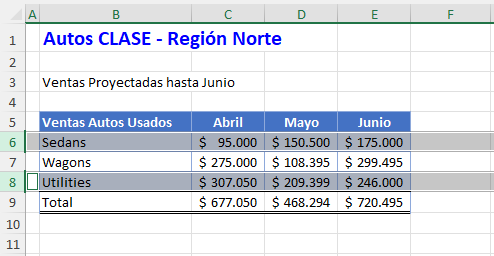 Insertar Varias Filas No Adyacentes