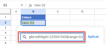 Insertar Vínculo Obtenido en Google Sheets y Aplicar