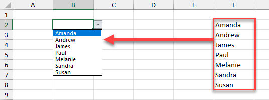 Lista Desplegable y Origen de Datos