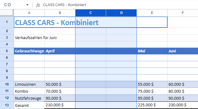 Mehrere benachbarte Spalten eingefuegt GS